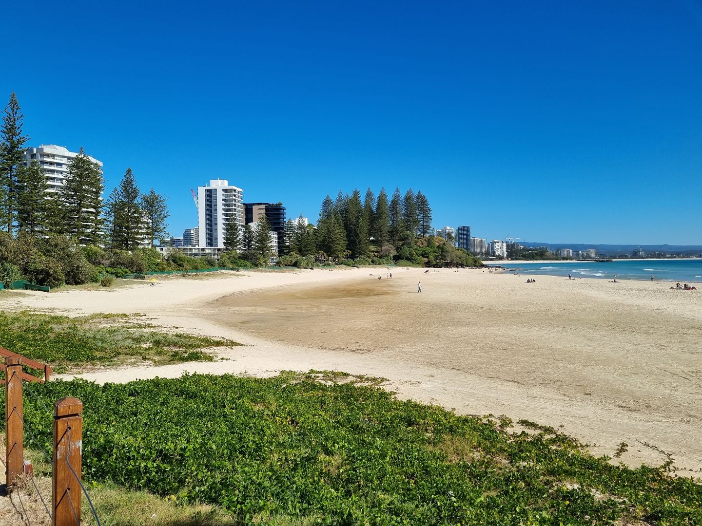 Rainbow Bay Beach looking north 10 July 2023